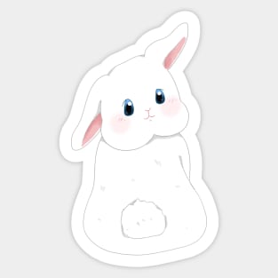 claude the White Rabbit looking back | Bunniesmee Year of Rabbit Sticker